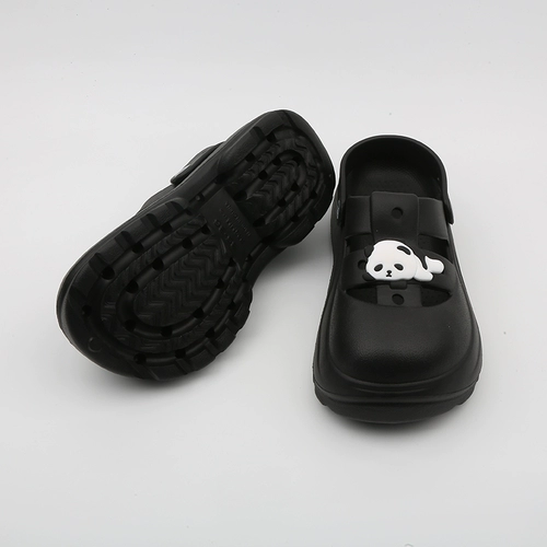 Sunnycolor Baotou Half Slippers Half -Soled Panda Hole Shoes Женская летняя кусок кусок кусок земли обувь