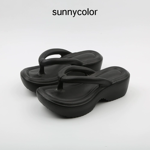 Сланцы, высокие тапочки на платформе для отдыха, универсальная нескользящая пляжная обувь