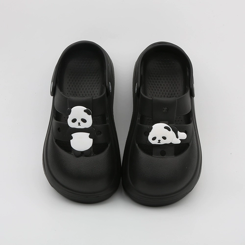 Sunnycolor Baotou Half Slippers Half -Soled Panda Hole Shoes Женская летняя кусок кусок кусок земли обувь