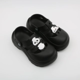 Sunnycolor Baotou Half Slippers Half -Soled Panda Hole Shoes Женская летняя кусок кусок кусок земли обувь