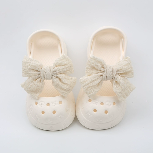 SUNNY COLOR Обувь с бантиком на платформе, слайдеры с низким вырезом, тапочки, мягкая подошва