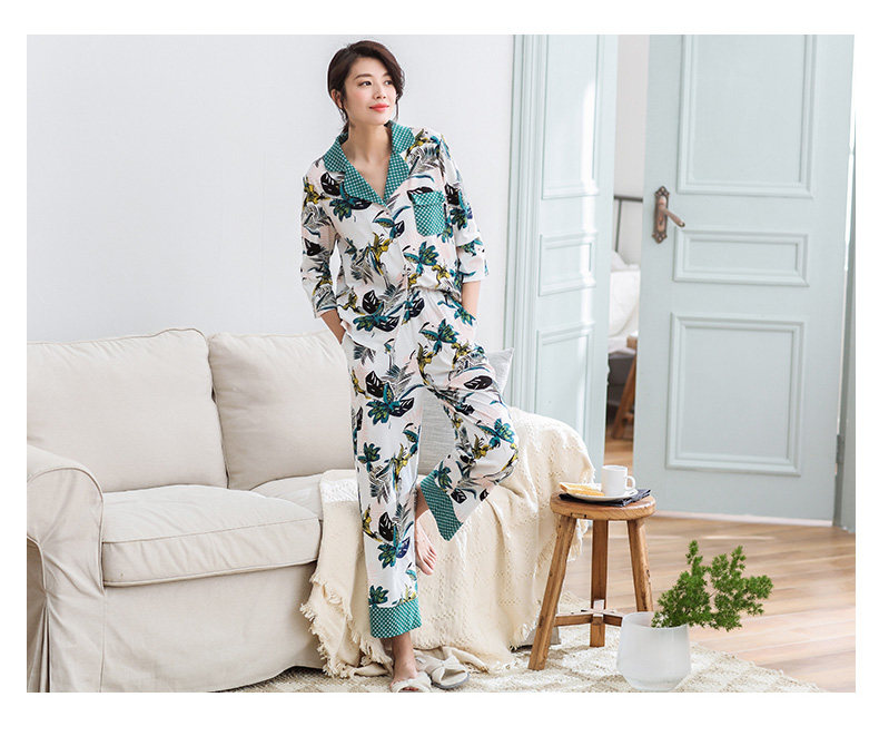 Pyjama pour femme en Coton à manches - Ref 2995310 Image 19
