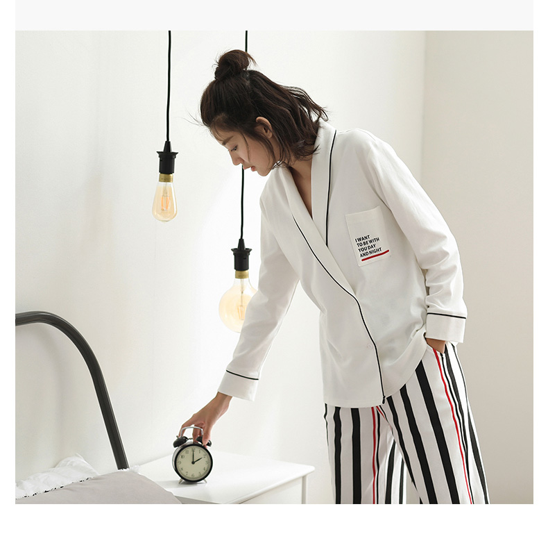 Bộ đồ ngủ dễ thương cho mùa xuân và mùa thu cotton dài tay đồ bộ mặc nhà