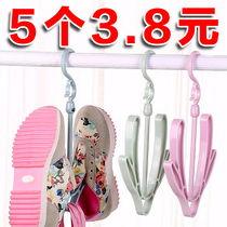 Shoe drying rack 5 pack creative windproof double hook balcony multi-purpose student dormitory hanger hook to prevent falling shoes