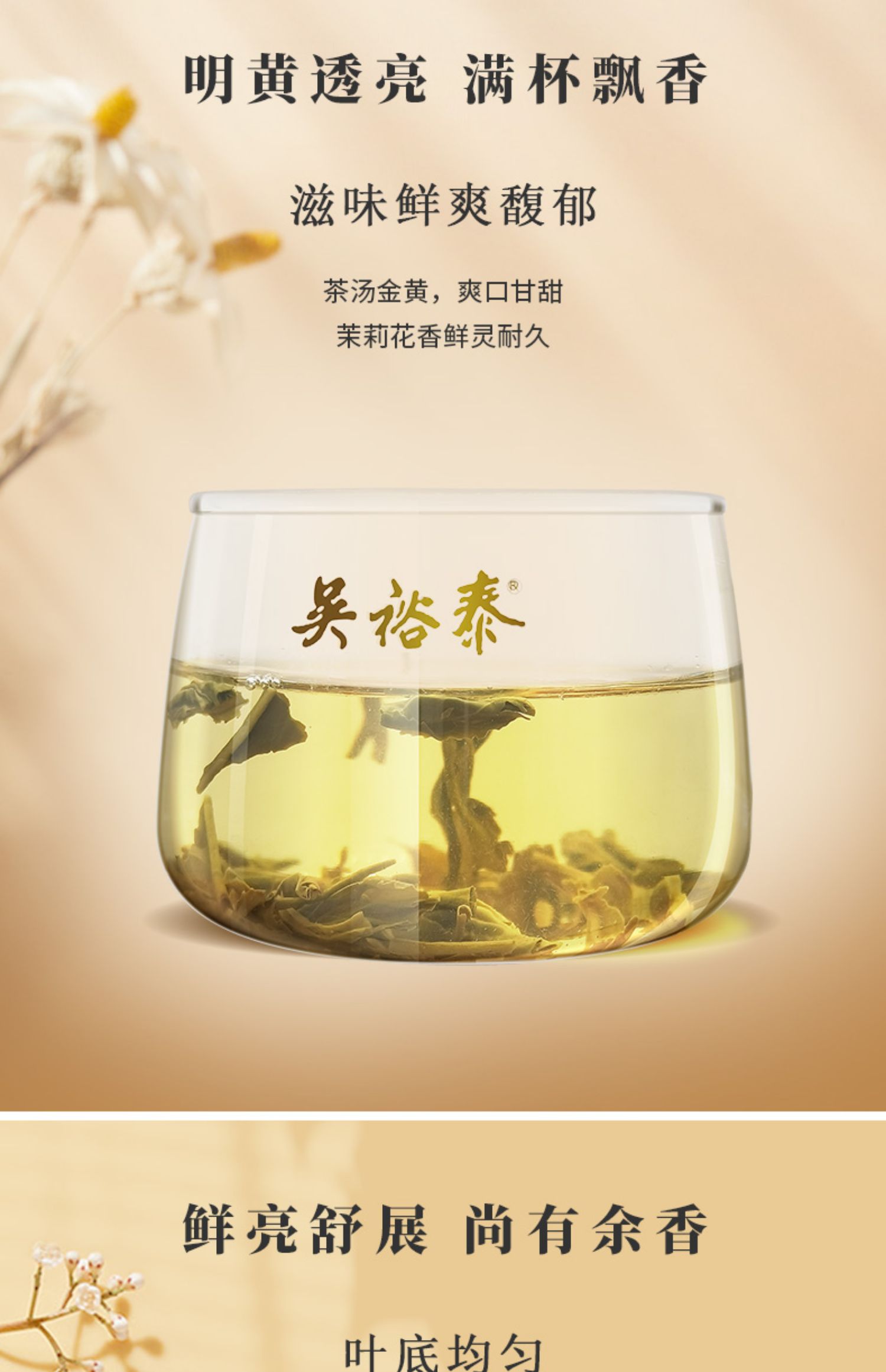 吴裕泰中华茉莉花茶茉莉珍毫袋装