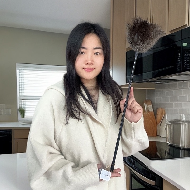 Ostrich Feather Duster for Home Dust Removal, Anti-Static, Car Cleaning, Dust-Absorbing, Non-Shedding, Thickened