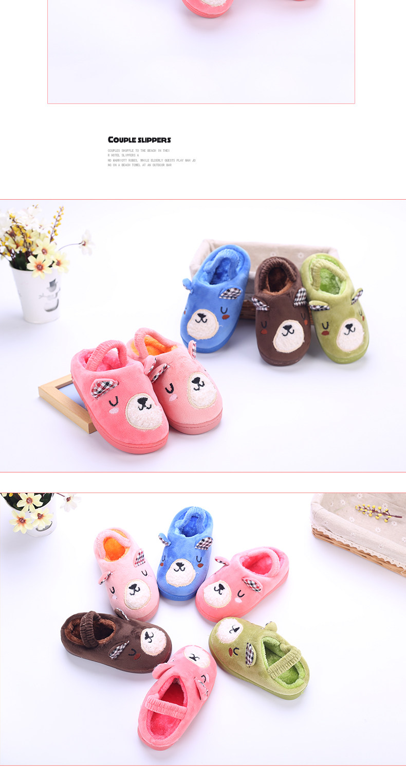 Pantoufles enfants en suède pour hiver - semelle caoutchouc - Ref 1024419 Image 17