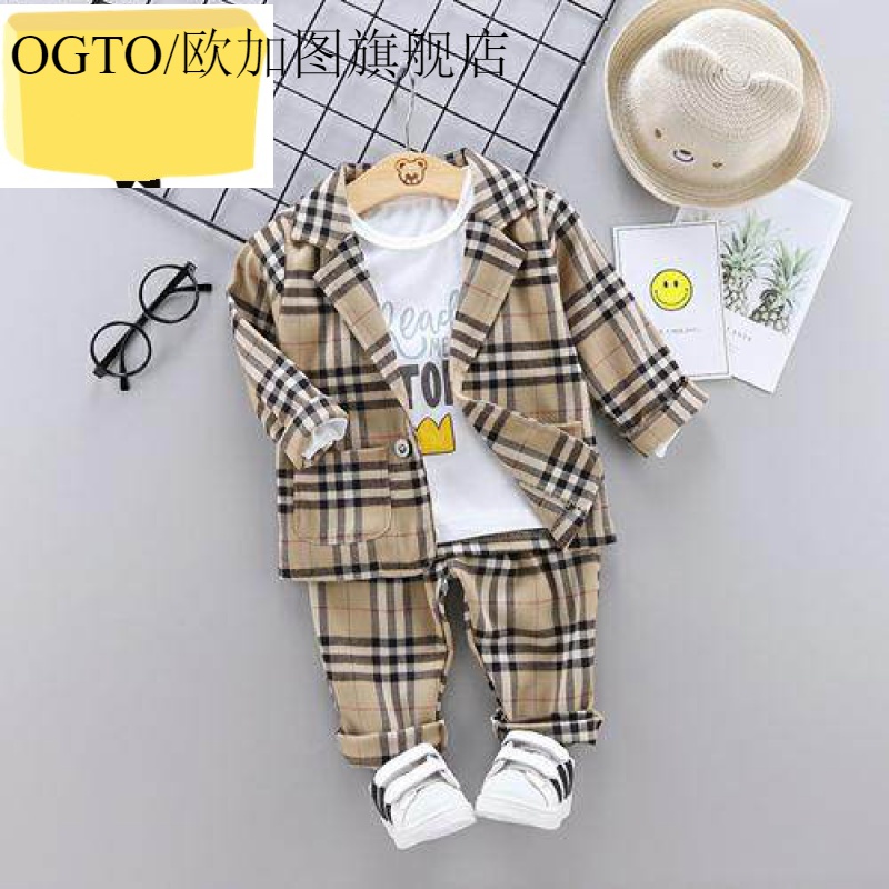 OGTO OGATU bé trai SPRING DRESS PLAID SUIT 1 PIECE SET 2 KIDS 3 BOYS TRẺ EM THỜI TRANG 4.