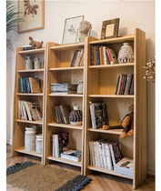 North American ash wood log bookshelf bookcase combination floor shelf Simple solid wood bookshelf Student simple customization