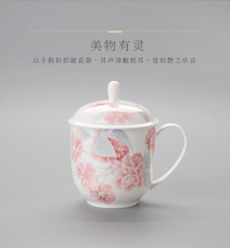 Romantic dawn ceramic cup with cover office meeting cups porcelain cup cup lid cup by hand