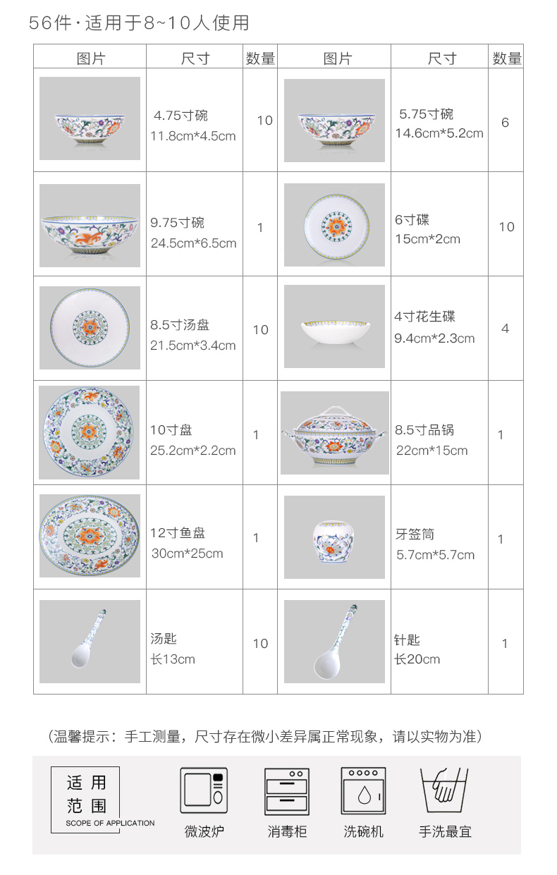 Uh guano ceramic color the tenshi APEC leaders with 56 skull porcelain porcelain tableware suit