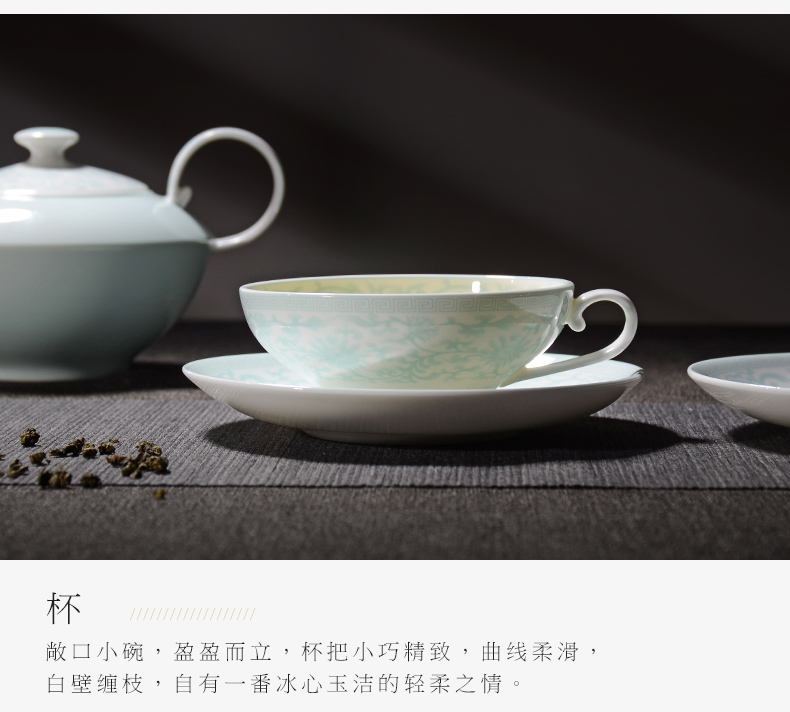 China celadon bing xin okho uh guano ceramic tea set kung fu tea set, ceramic coffee set