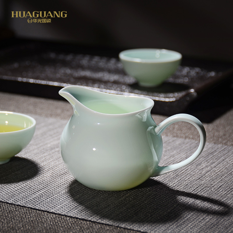 Uh guano celadon ceramics China tea service suit kung fu tea set porcelain tea set tea service combination of green cloud