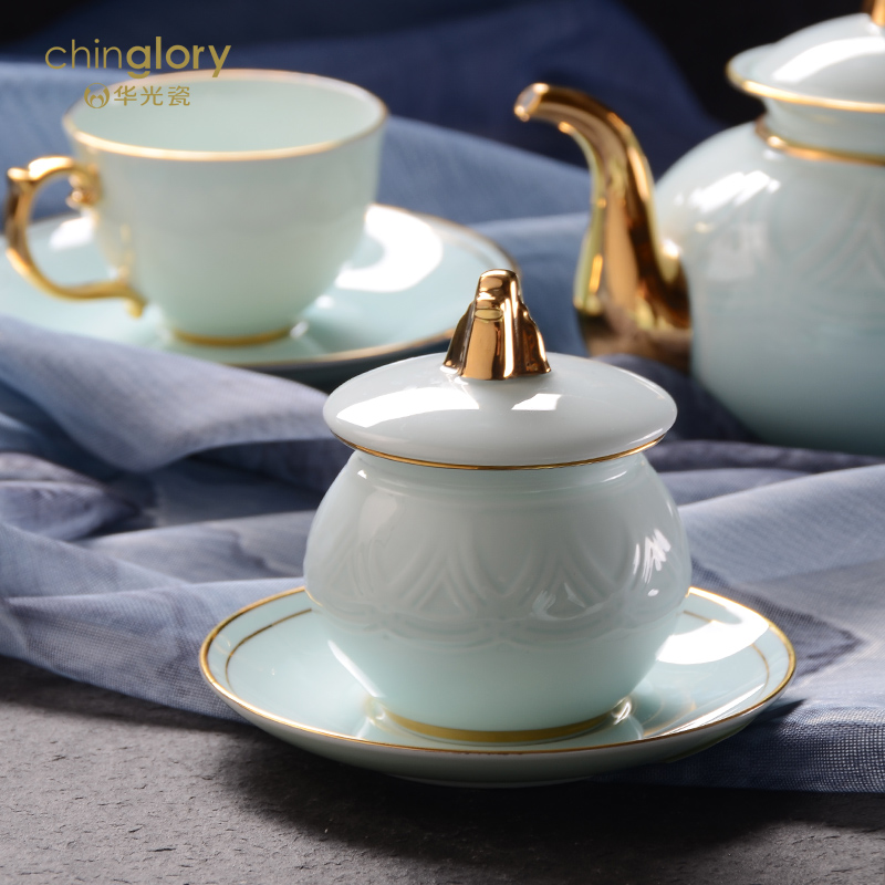 Uh guano countries celadon porcelain China 24 head with porcelain coffee suit sco summit the head of state