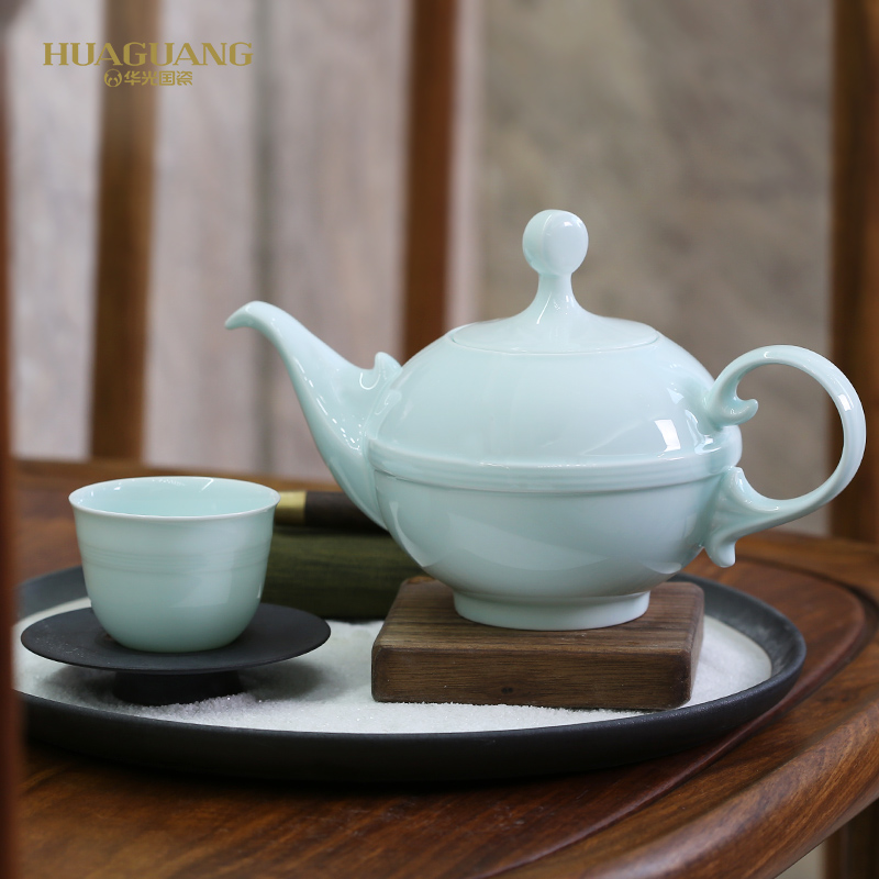 Uh guano celadon ceramics China household utensils suit zhiyuan, tea sets, 7 dresses gift box