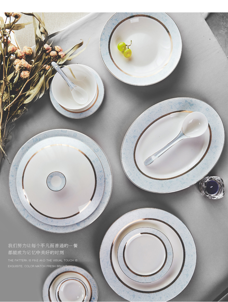 Uh guano European - style ipads porcelain tableware ceramic dishes item of household of Chinese style wedding porcelain tableware santorini