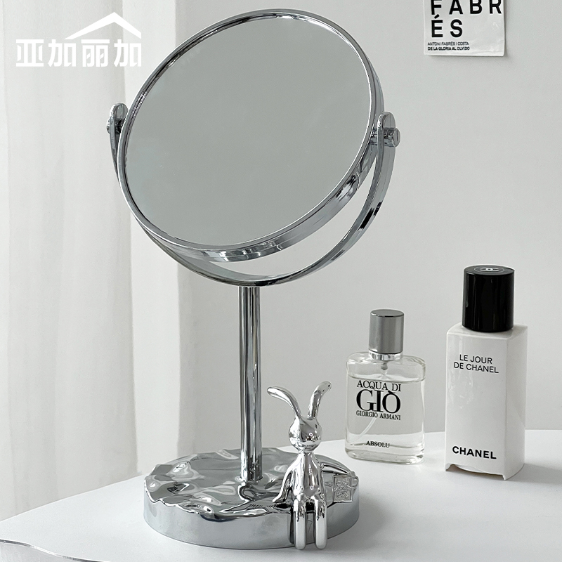 Desktop double-sided mirror Home HD Enlargement Comb Cosmetic Mirror Swivel Princess Mirror Dorm Room Student Portable Mirror Cosmetic Mirror-Taobao