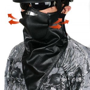 Korea Imported Pure Cow Leather Mask Moron Locomotive Windproof Anti-Cold Cow Leather Mask Anti-Fog Mask Mask Real Pat