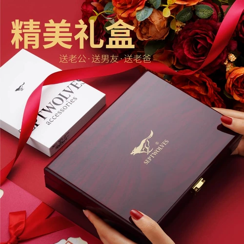 Septwolves, бумажник, кошелек, картхолдер, из натуральной кожи, подарок на день рождения