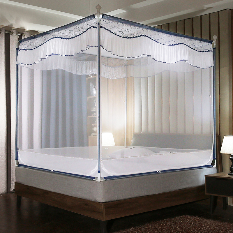 New anti-fall sitting bed zipper mosquito net 15m encrypted yurt 18m bed princess style household thickening bracket - Taobao