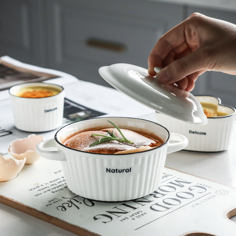 Wuxin ceramic creative shu she children steamed egg bake bowl dessert pudding cups oven for household utensils