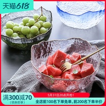WUXIN Nordic Style Fruit Pan Living Room Home Crystal Glass Salad Bowl Fruit Basin Creative Modern Fruit Basket