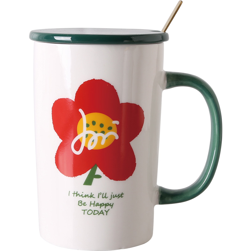 Korean Xuan elegant wind flower girl heart keller ceramic water cup ultimately responds a cup of coffee cup men 's and women' s cup