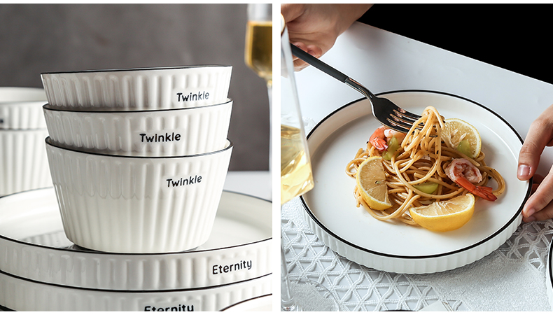 Only 10 to dish dish dish plates Nordic contracted household combination suit Japanese soup ins ceramic circular plate