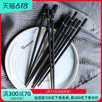 WUXIN Nordic Alloy Chopsticks Home Individuality Creative Day Style Pointy public chopsticks One chopstick Family cute