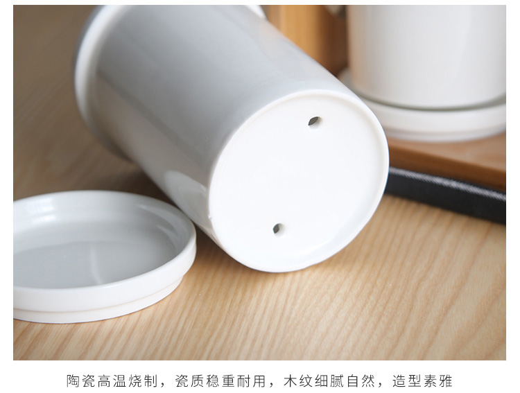 Ceramic frame binocular creative Japanese chopsticks cage drop box of suction tube of Korean household kitchen chopsticks chopsticks