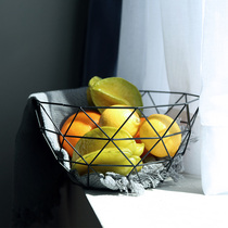 WUXIN fruit basin fruit plate creative modern living room European-style simple wrought iron fruit basket household snack storage basket