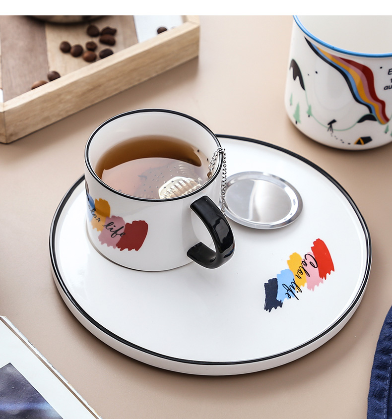 Christmas mark cup large capacity of creative move trend ceramic spoon girl breakfast coffee lovers cup with cover