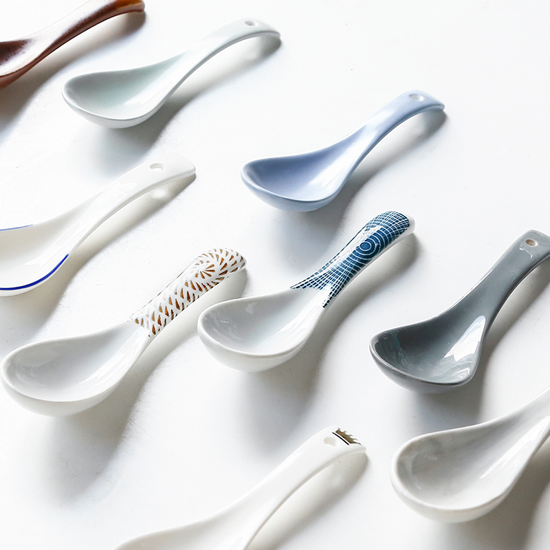 Japanese WUXIN4 pens spoon ceramic household small spoon to ultimately responds gruel creative soup spoon, spoon to eat with a spoon