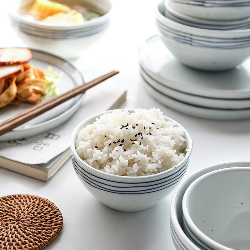 Ceramic bowl home 10 only eat noodles bowl creative combination tableware kit bowls soup bowl set bowl of large plate