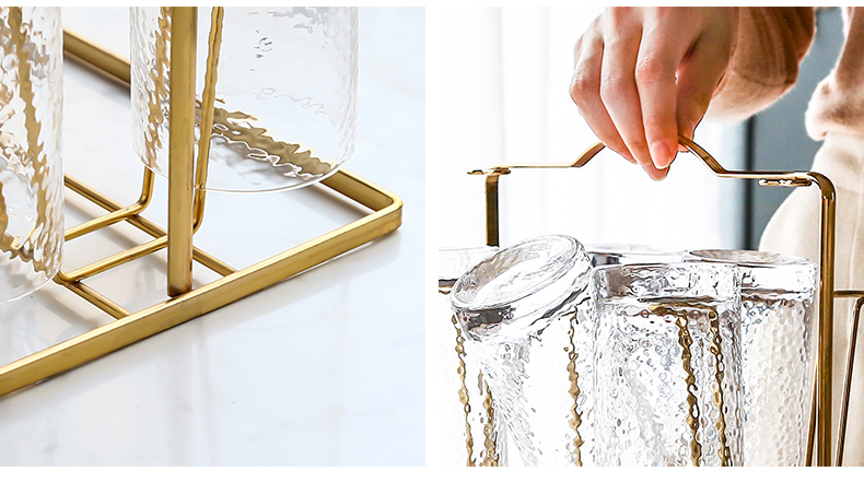 WUXIN Nordic light web celebrity key-2 luxury glass cup household glass suit creative move cups contracted Europe type