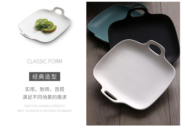 Plate ceramic household creative rectangular fish dish of continental Plate Plate tableware move for western dishes