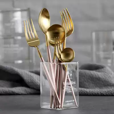 WUXIN knife and fork two-piece set 304 stainless steel steak knife and fork spoon European creative dessert spoon Western tableware set