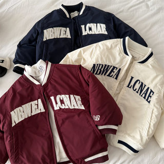 Cotton Jacket for Boys, Baseball Jacket, Winter 2025 New Style, Children's Cotton-Padded Jacket, Double-Layer Cotton Coat, Stylish for Boys