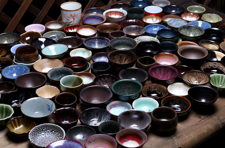 Sảnh sứ nhỏ Teacup 8 gói Cup Cup Cup Cup cá nhân Kung Fu Tea Set Single Cup Cup Tea - Trà sứ bộ ấm chén