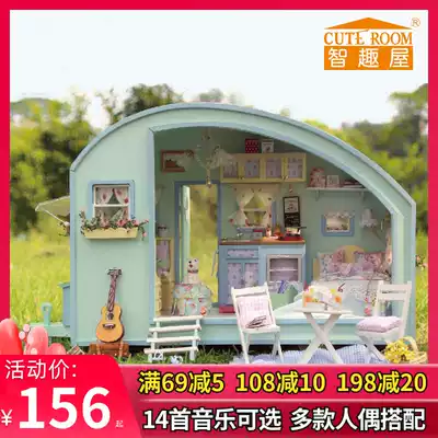 Smart house diy hut time light journey hand assembled toy building model Villa to send girl birthday gift