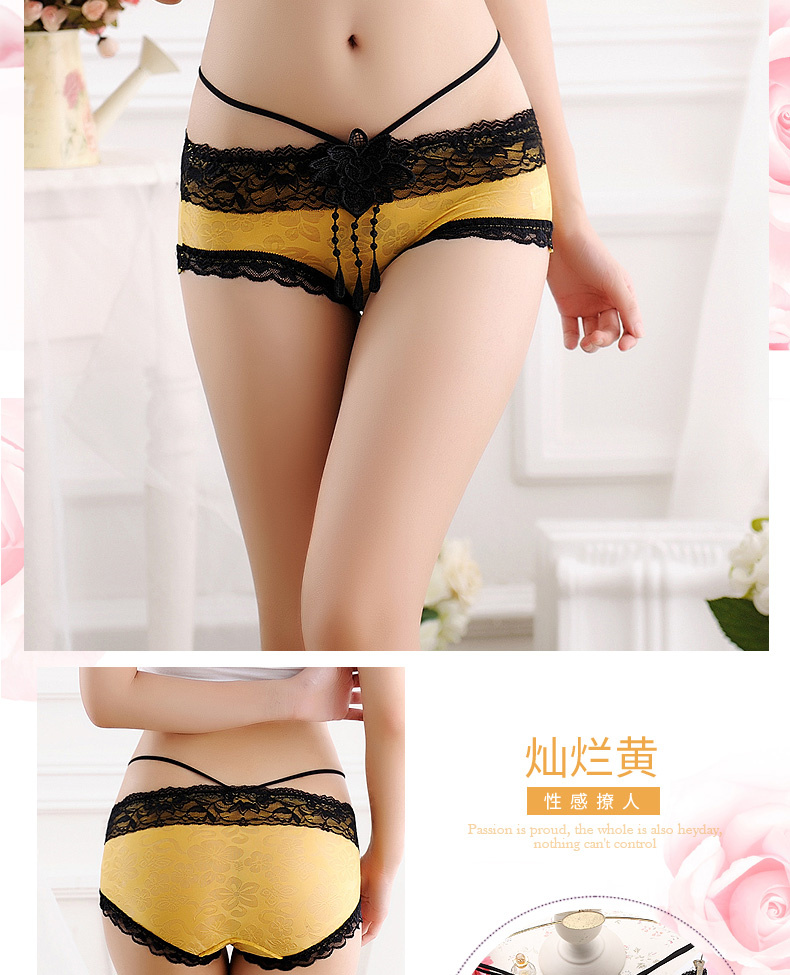 5 hộp quà tặng quần lót nữ cotton 裆 gợi cảm không có eo thấp vải ren trong suốt quần cô gái eo - Bộ quà tặng quần lót nữ đẹp