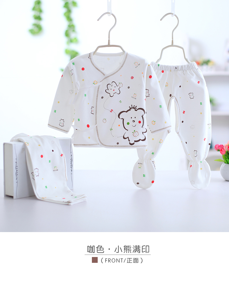Quần áo sơ sinh nhà sư quần áo 0-3 tháng 6 mùa thu và mùa đông đồ lót trẻ em cotton sơ sinh quần áo mùa thu cho bé đồ ngủ trẻ em