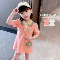 Girls Summer polo dress 2022 new female baby Skirt Ocean Gas Small Children Short Sleeve Princess Dress Korean version