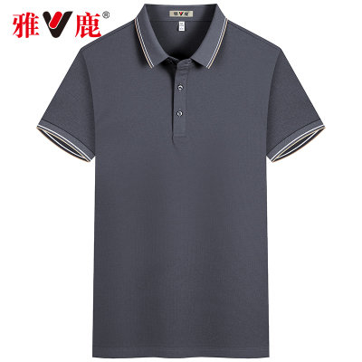 雅鹿夏季2025新款凉感短袖polo衫男士休闲无痕舒适抑菌翻领T恤男