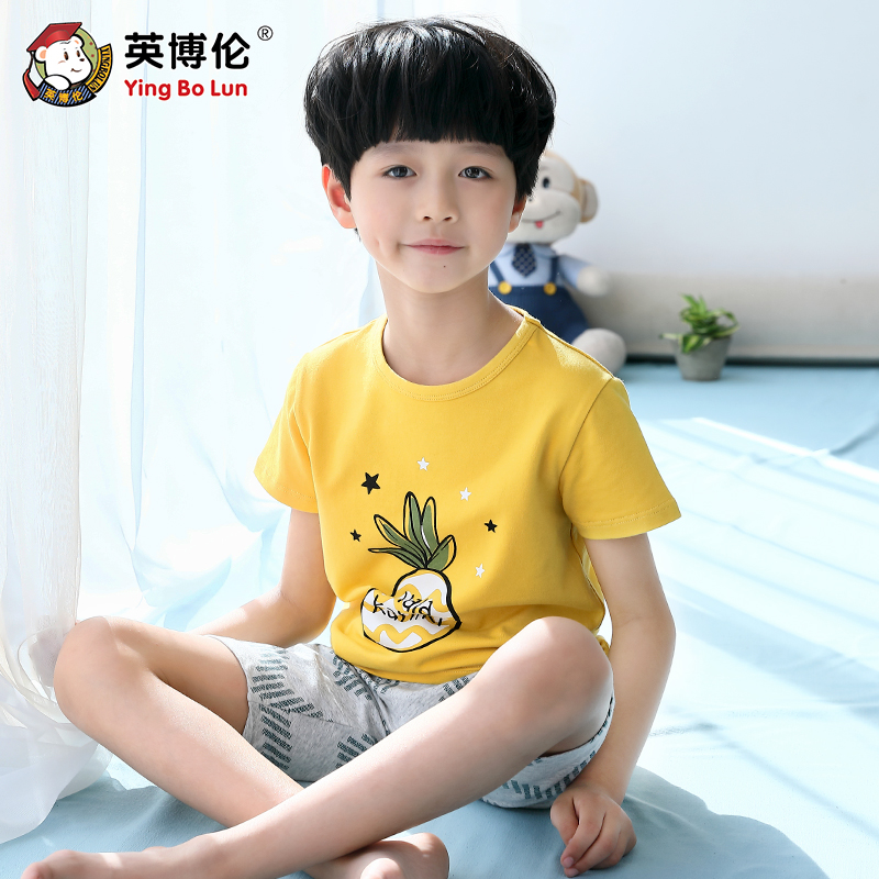 Mùa hè váy quần short cotton trẻ em trai Inbele đặt trong thể thao mỏng dành cho trẻ em lớn của bộ đồ giản dị.