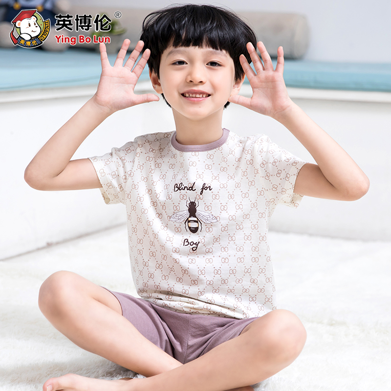 Mùa hè váy quần short cotton trẻ em trai Inbele đặt trong thể thao mỏng dành cho trẻ em lớn của bộ đồ giản dị.