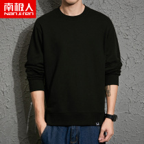 Solid color sweater mens spring and autumn trend 2021 new ins loose Japanese hooded jacket round neck bottoming shirt