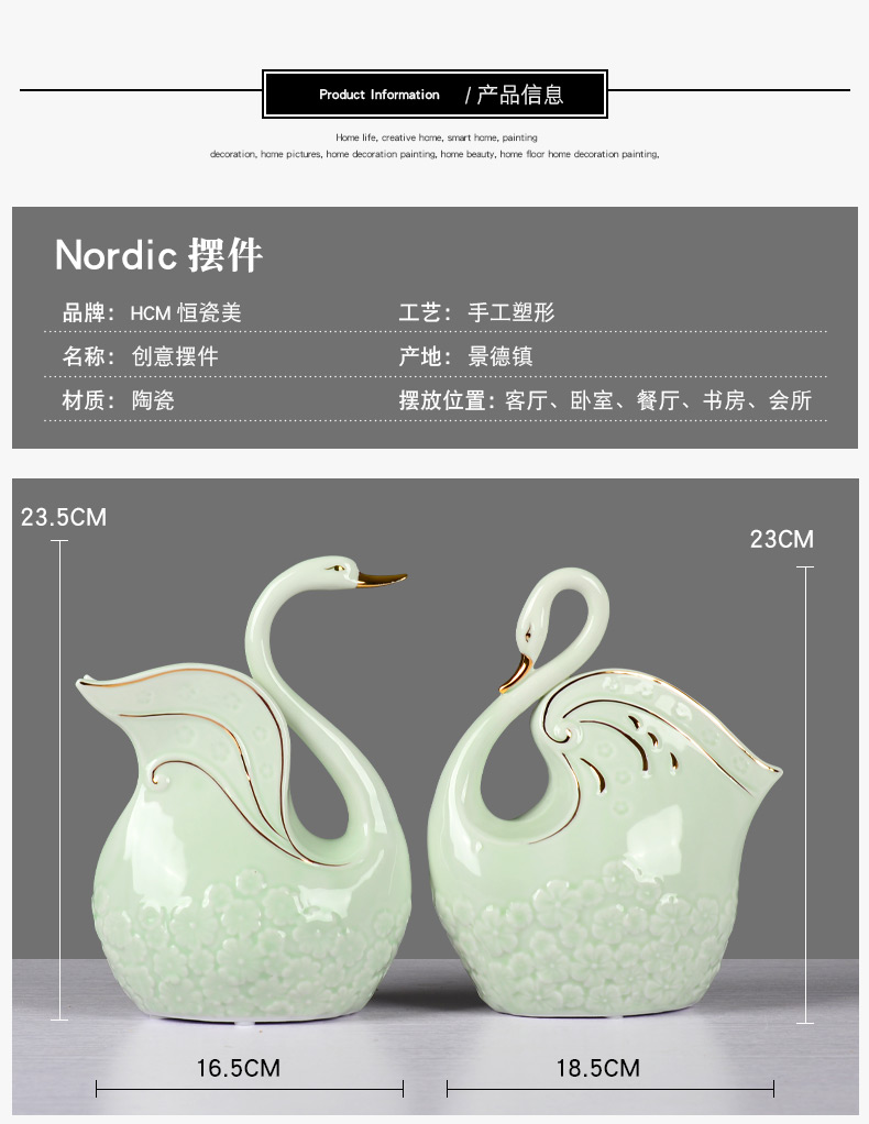 Creative ceramic fat chicago-brewed goose room home wine ark, adornment household furnishing articles contracted sitting room the bedroom TV ark, decoration