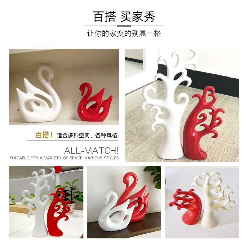 Household act the role ofing is tasted individuality present modern furnishing articles sitting room adornment ceramics decoration creative love tree