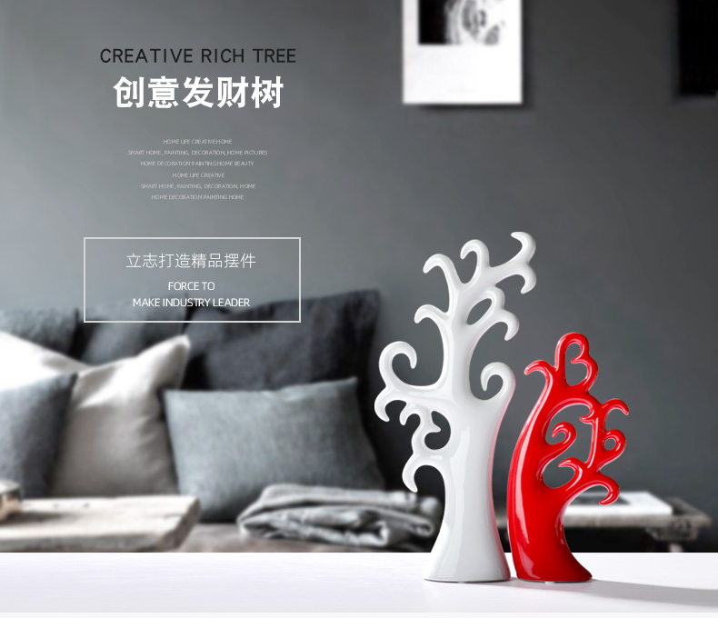 Household act the role ofing is tasted individuality present modern furnishing articles sitting room adornment ceramics decoration creative love tree